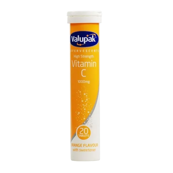 Valupak Vitamin C Effervescent High Strength 1000mg Pack of 20
