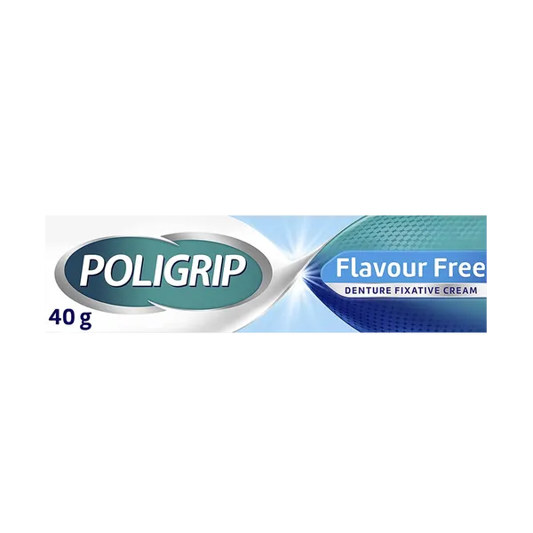 Poligrip Flavour Free Denture Fixative Cream 40g