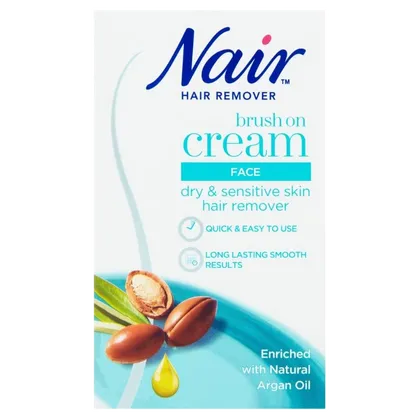 Nair Facial Brush On Hair Remover with Argan Oil 50ml