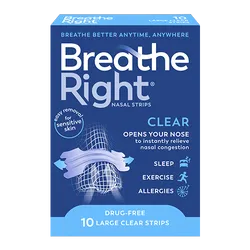 Breathe Right Nasal Strips Large Clear Pack of 10
