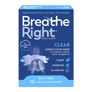Breathe Right Nasal Strips Large Clear Pack of 10