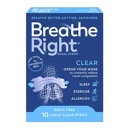 Breathe Right Nasal Strips Large Clear Pack of 10