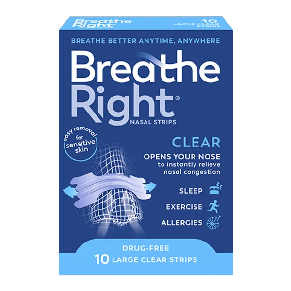 Breathe Right Nasal Strips Large Clear Pack of 10
