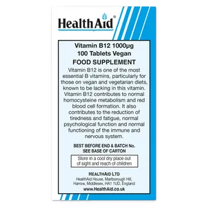HealthAid Vitamin B12 1000mcg Tablets Pack of 100