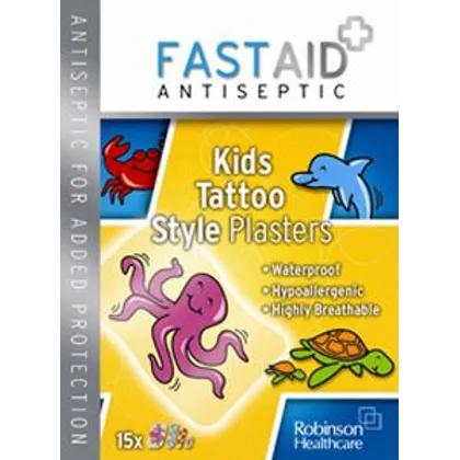 Fastaid Plasters Kids Tattoo Pack of 15
