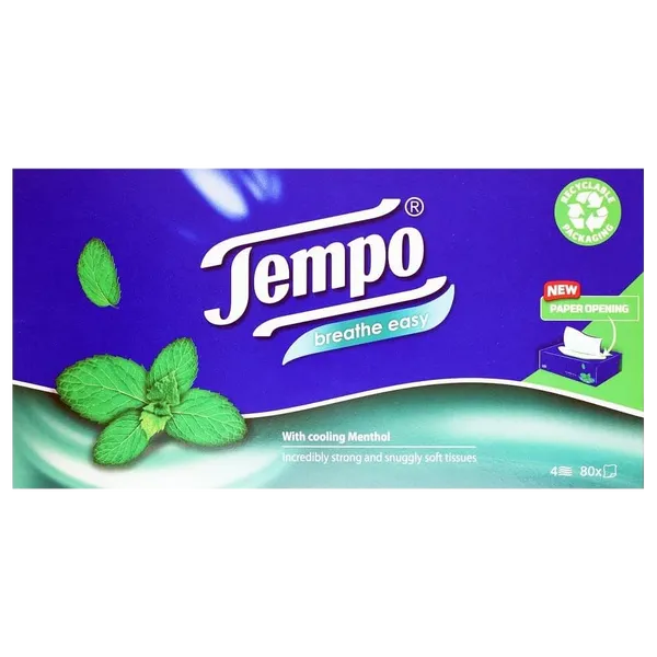 Tempo Tissue Single Box Menthol Pack of 72