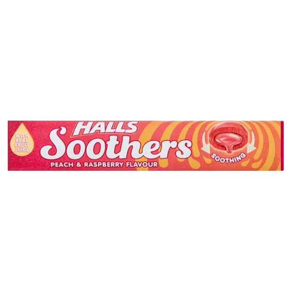 Halls Soothers Peach & Raspberry Flavour Pack of 10