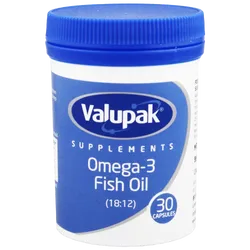 Valupak Omega 3 Fish Oils Capsules 1000mg Pack of 30