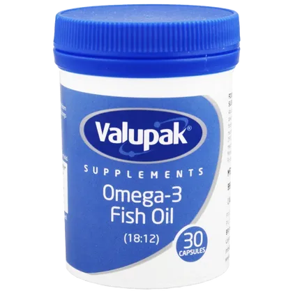 Valupak Omega 3 Fish Oils Capsules 1000mg Pack of 30