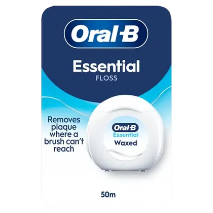 Oral B Essential Waxed Mint Flavoured Dental Floss 50m