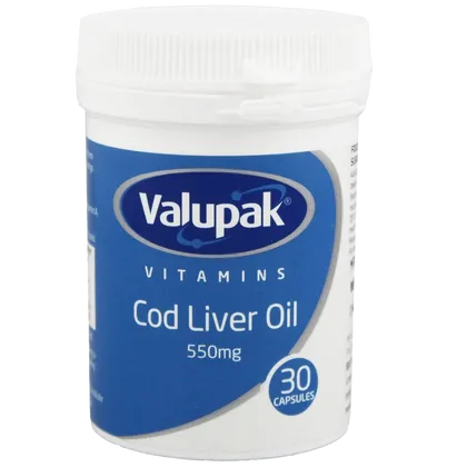 Valupak Cod Liver Oil High Strength Capsules 550mg Pack of 30