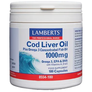 Lamberts Cod Liver Oil Capsules 1000mg Pack of 180