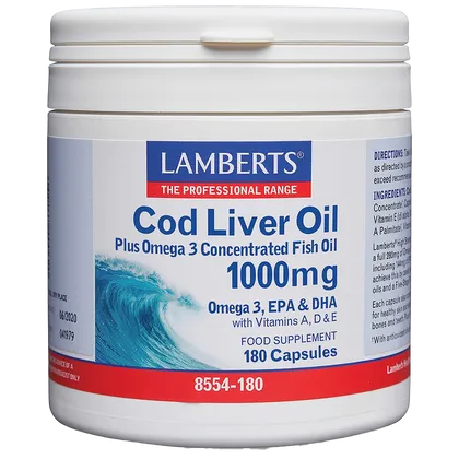 Lamberts Cod Liver Oil Capsules 1000mg Pack of 180