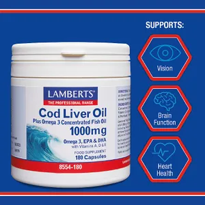 Lamberts Cod Liver Oil Capsules 1000mg Pack of 180