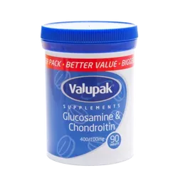 Valupak Glucosamine & Chondroitin Tablets 400/100mg Pack of 90