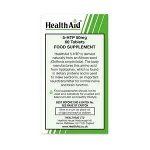 HealthAid 5-HTP (Hydroxytryptophan) 50mg Tablets Pack of 60