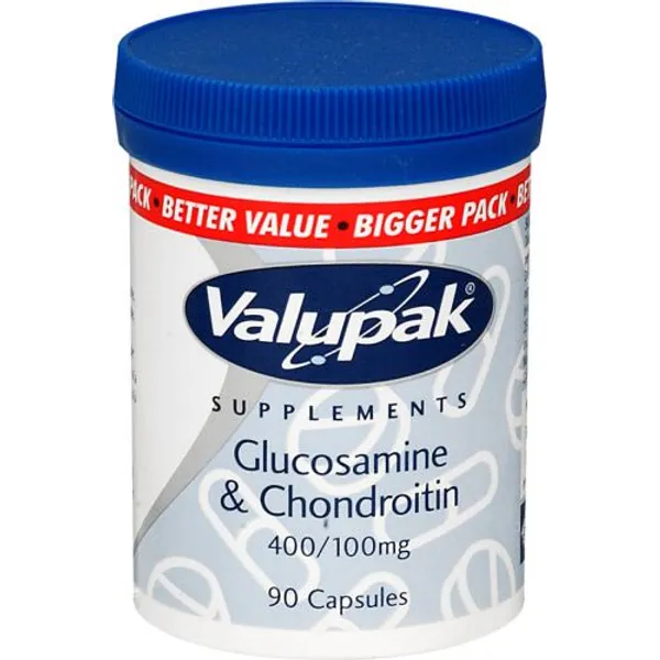 Valupak Glucosamine & Chondroitin Capsules 400/100mg Pack of 90