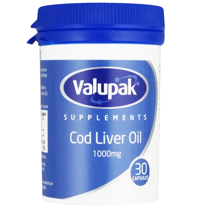 Valupak Cod Liver Oil Capsules 1000mg Pack of 30