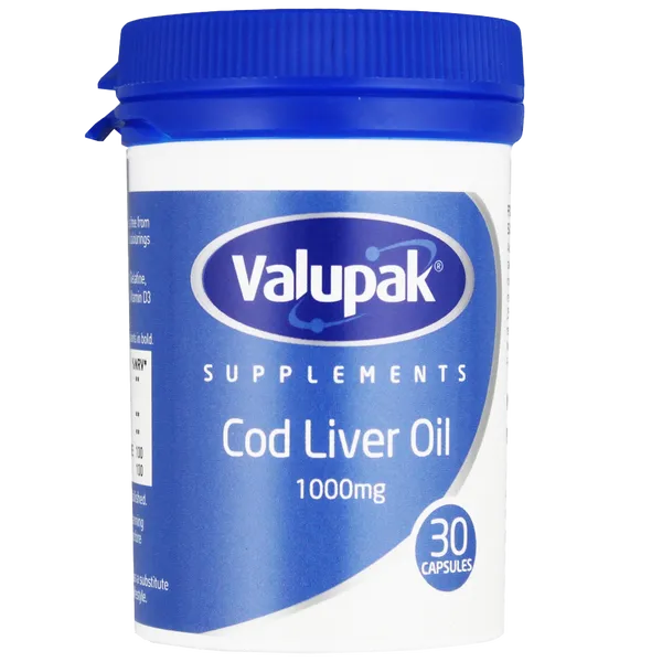 Valupak Cod Liver Oil Capsules 1000mg Pack of 30