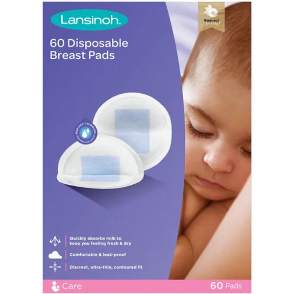 Lansinoh Stay Dry Disposable Nursing Pads for Breastfeeding, 60 Ct - Helia  Beer Co