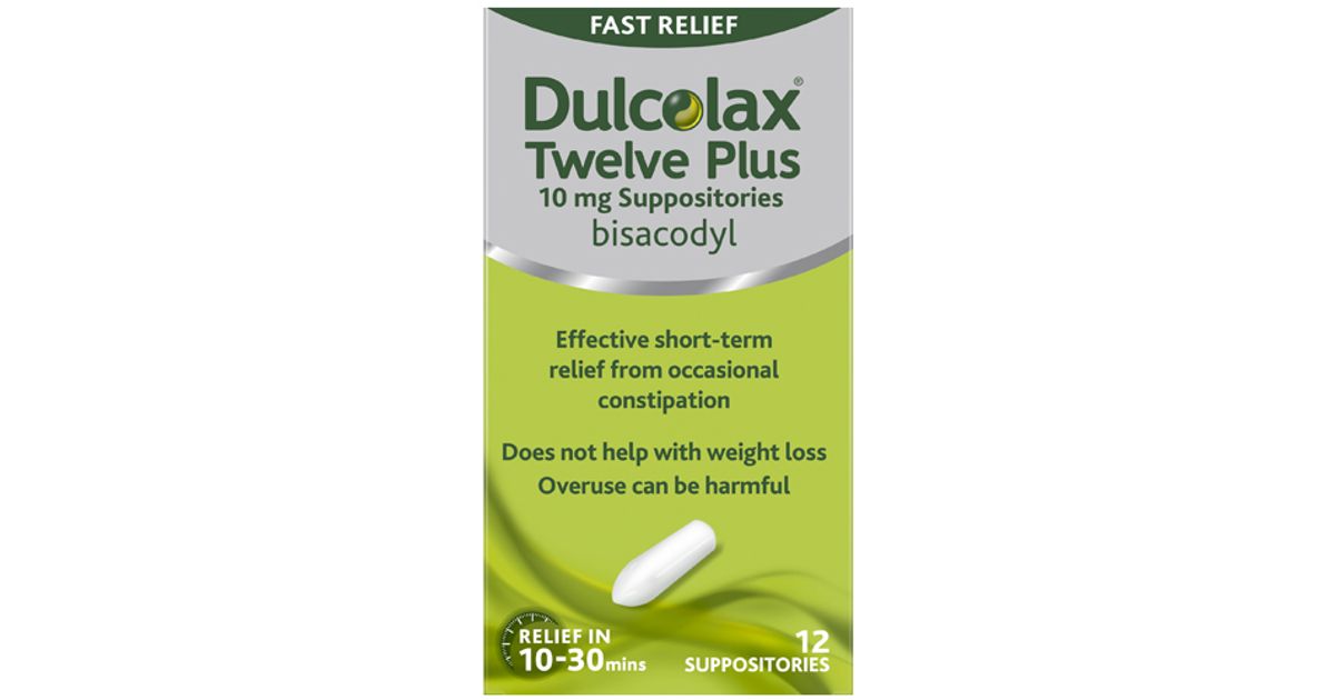 Major Bisacodyl Stimulant Laxative 10 mg - 12 Suppositories (Dulcolax)