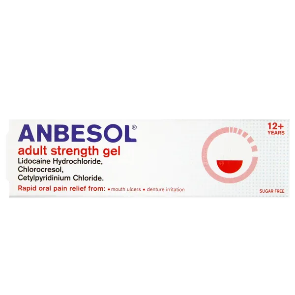 Anbesol Adult Strength Oral Pain Relief Gel 10g