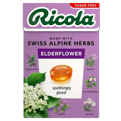 Ricola Swiss Herbal Sweets Elderflower Sugar Free 45g
