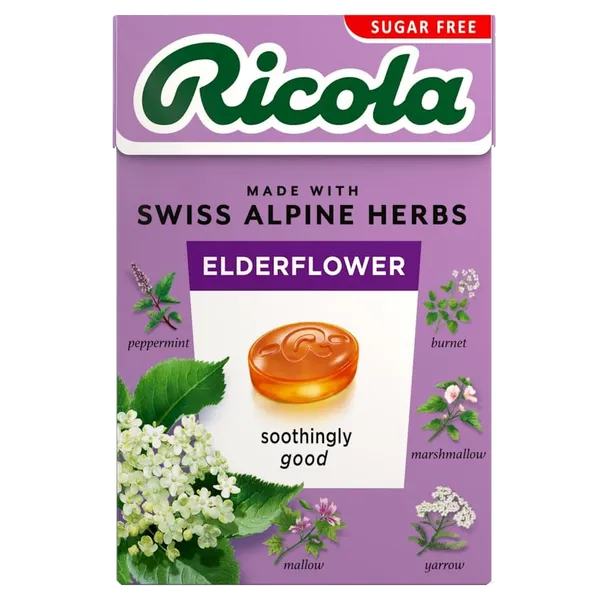 Ricola Swiss Herbal Sweets Elderflower Sugar Free 45g