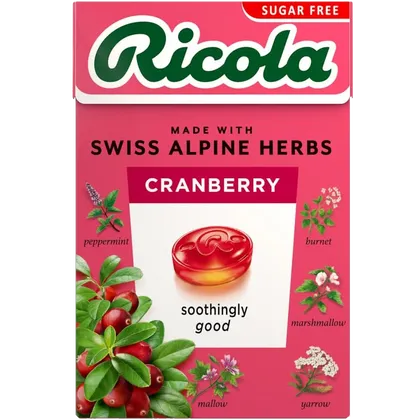 Ricola Swiss Herb Drops Cranberry Sugar Free 45g