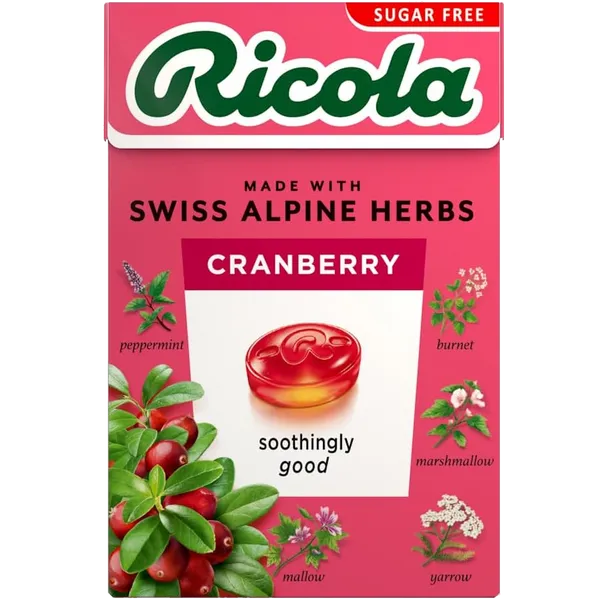 Ricola Swiss Herb Drops Cranberry Sugar Free 45g