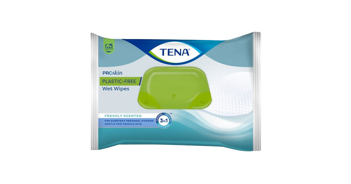 TENA ProSkin Plastic-Free Wet Wipes Pack of 48