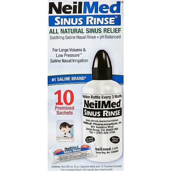 Neilmed Sinus Rinse Kit For Adult Soothing Saline Nasal Rinse 60 Packets