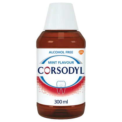 Corsodyl Alcohol-Free Mint Mouthwash 300ml