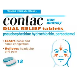 Contac Non-drowsy Dual Relief Capsules Pack of 18