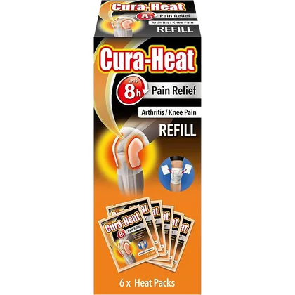 Cura-Heat Targeted Heat Pads for Knee Pain / Arthritis (Refill Pack x 6)