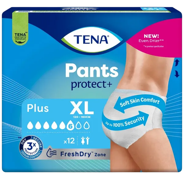 TENA Pants Protect+ Plus Extra Large Pack of 12