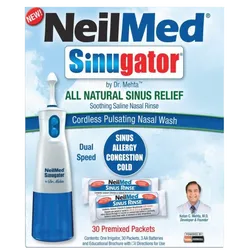 Neilmed Sinugator Cordless Pulsating Nasal Wash & 30 Pre-Mixed Packets