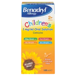 Benadryl Allergy Relief 1mg Solution Childrens 100ml