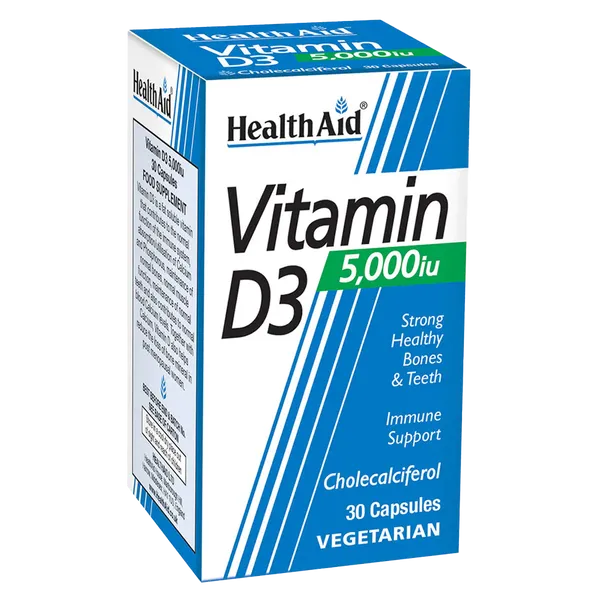 HealthAid Vitamin D3 5,000iu Vegicaps 30 Capsules