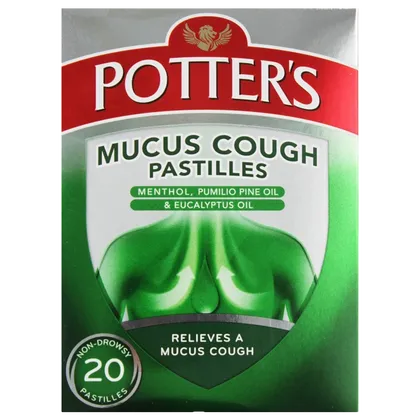 Potters Mucus Cough Pastilles Pack of 20