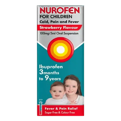 Nurofen For Children Cold, Pain & Fever Strawberry 100ml