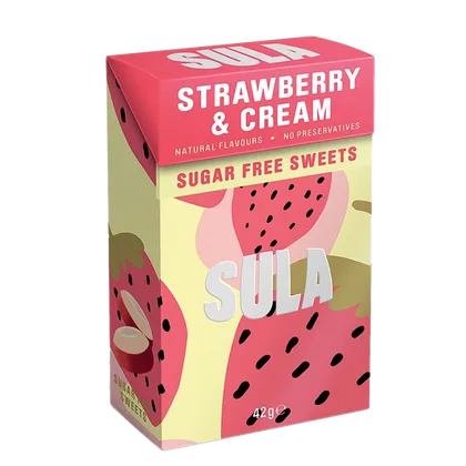 Sula Sugar Free Sweets Strawberry & Cream 42g