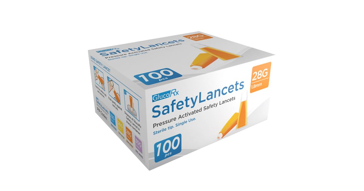 1 x Lancing Device + 100 x 28G Home Health UK Lancets