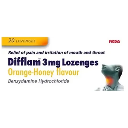Difflam 3mg Orange-Honey Lozenges Pack of 20