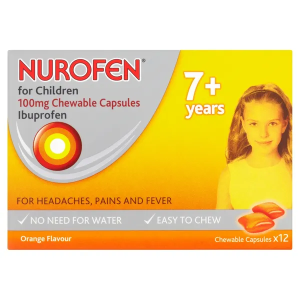 Nurofen for Children Chewable Capsules Pack of 12