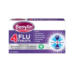 Benylin 4 Flu Tablets Pack of 24