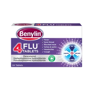 Benylin 4 Flu Tablets Pack of 24