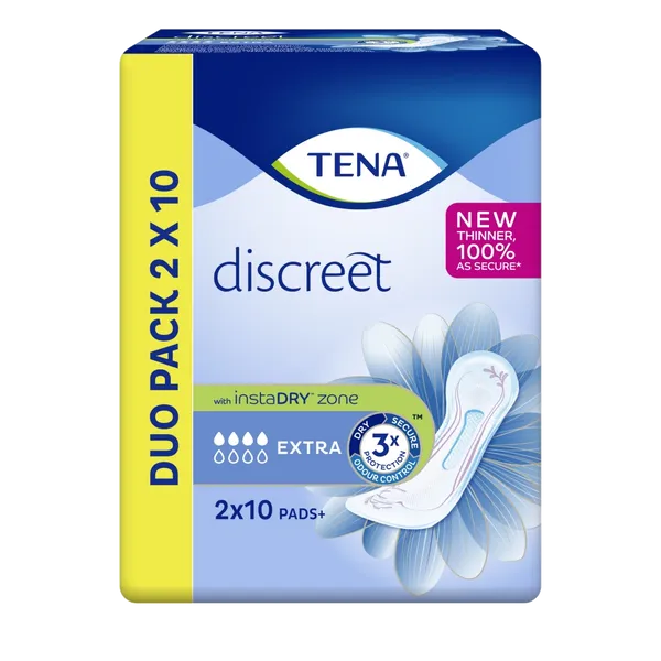TENA Discreet Extra Pads Duo Pack of 10 (20)