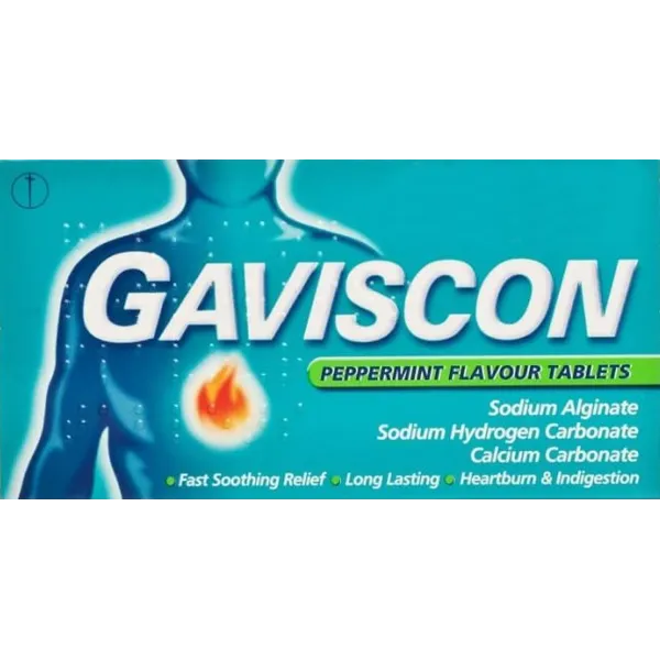 Gaviscon 250mg Peppermint Tablets Pack of 24