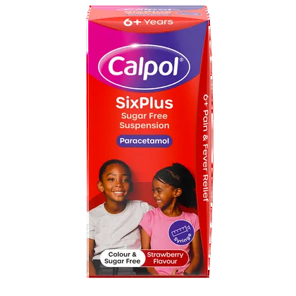 Calpol SixPlus Sugar Free Suspension Strawberry Flavour 6+ Years 100ml